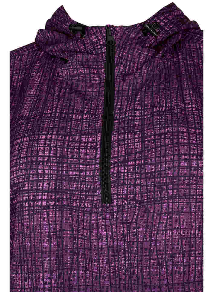 Sportanorak mit Reißverschluss und Taschen, Square Purple Print, Packshot image number 2