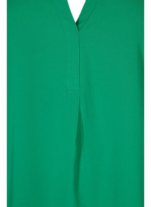 Kurzärmelige Bluse mit V-Ausschnitt, Jolly Green, Packshot image number 2