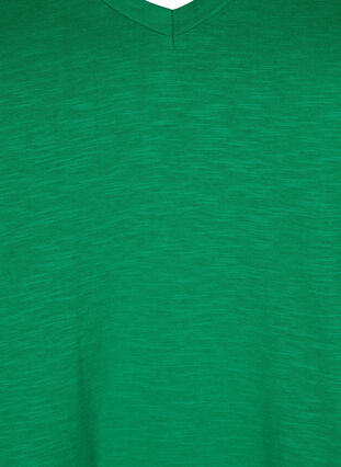 Kurzärmliges Basic-T-Shirt mit V-Ausschnitt, Jolly Green, Packshot image number 2