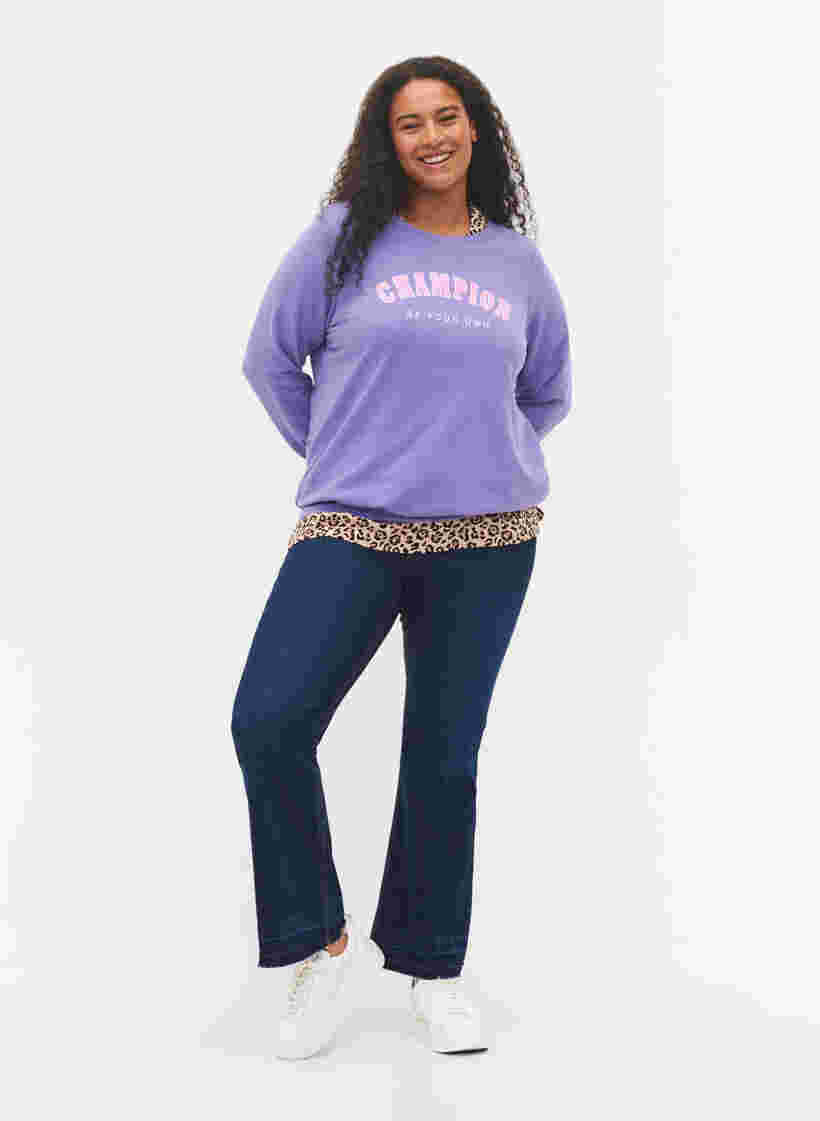 Baumwollsweatshirt mit Textprint, Veronica, Model image number 1