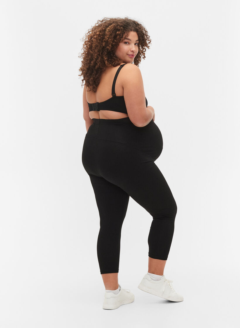 Schwangerschaftsleggings mit 3/4 Länge, Black, Model image number 1