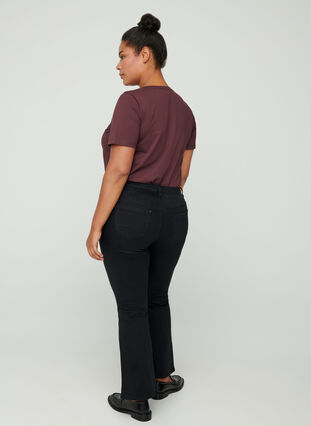 Ellen Bootcut Jeans mit hoher Taille, Black, Model image number 0