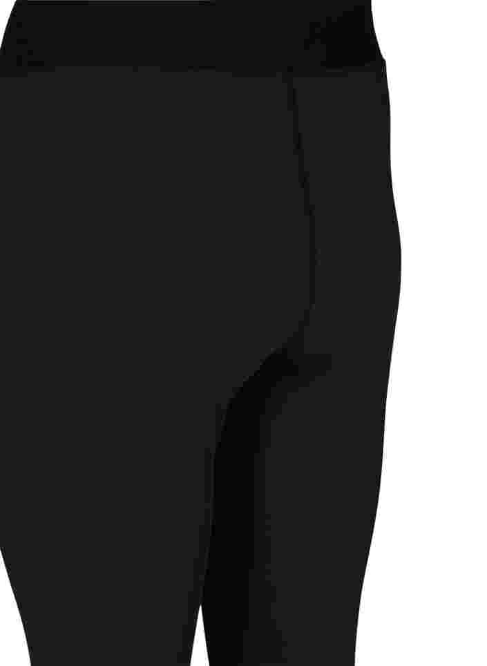 Gekürzte Fitness-Leggings mit Textdruck, Black, Packshot image number 3