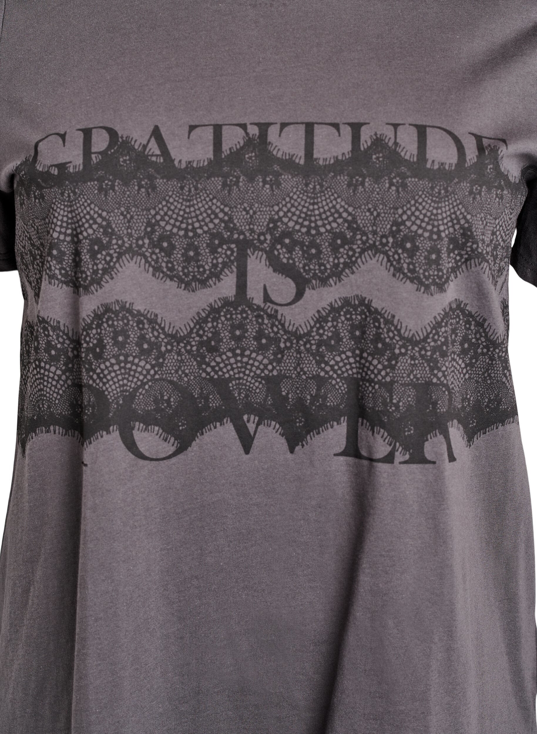 ZizziT-Shirt aus Baumwolle mit Frontprint, Grau, Packshot image number 2