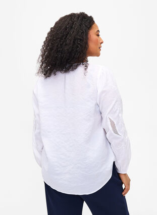 Bluse aus TENCEL™-Modal mit gestickten Details, Bright White, Model image number 1