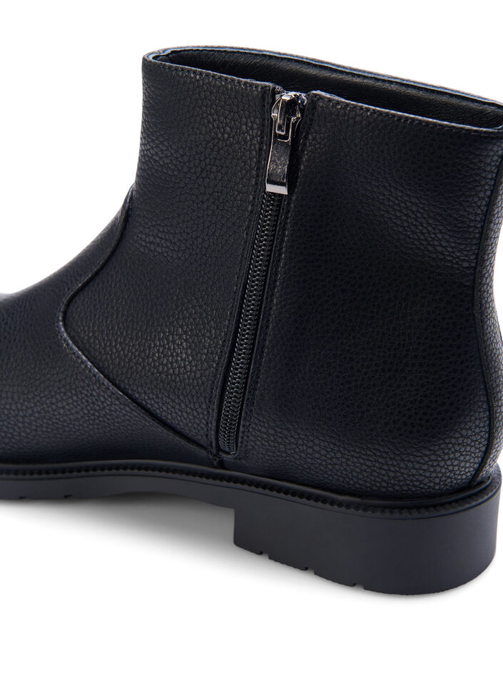Extra-Weite – Chelsea-Lederstiefel, Black, Packshot image number 3