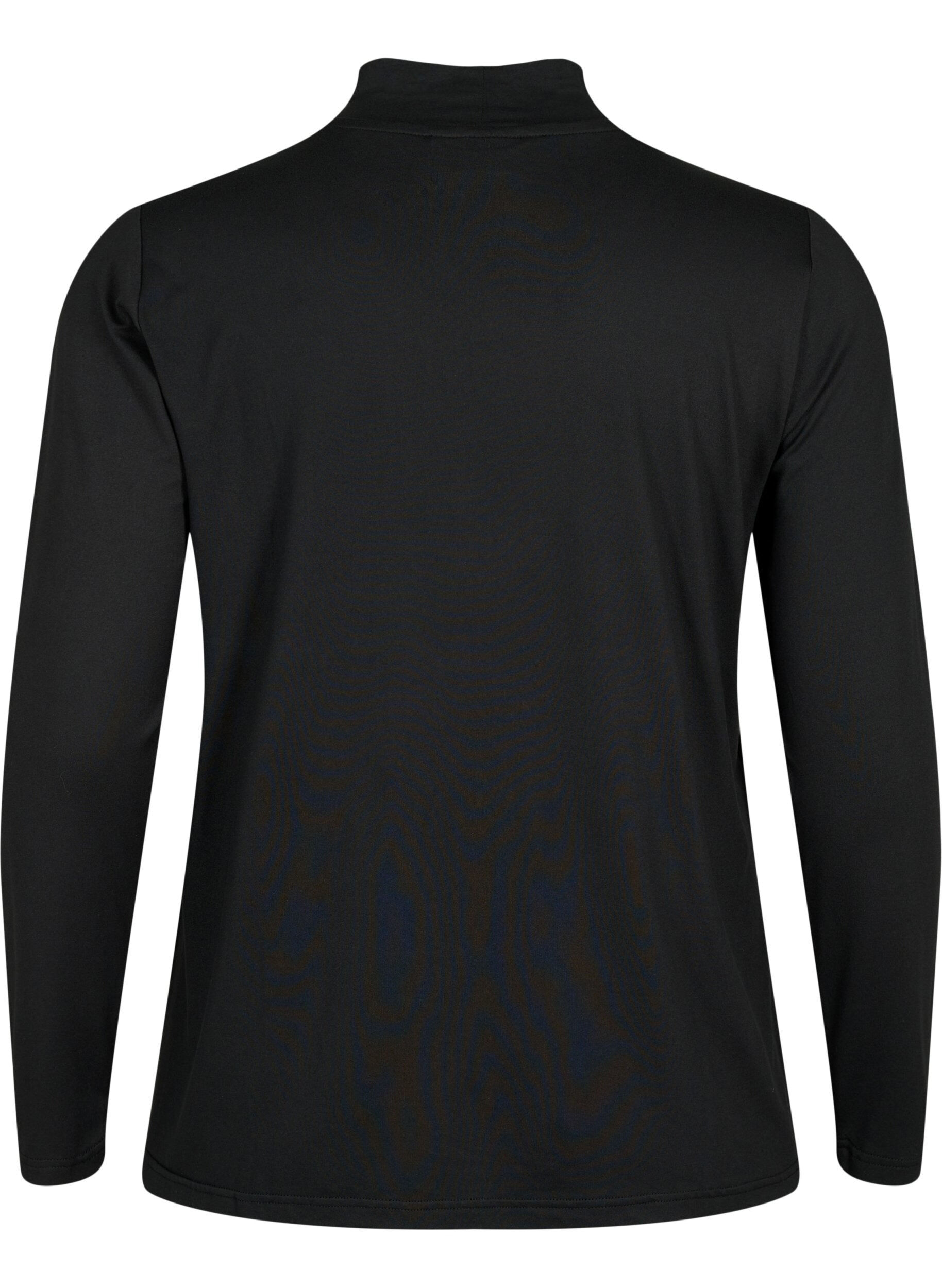 ZizziFLASH - Lang&auml;rmelige Bluse mit Rollkragen, Schwarz, Packshot image number 1