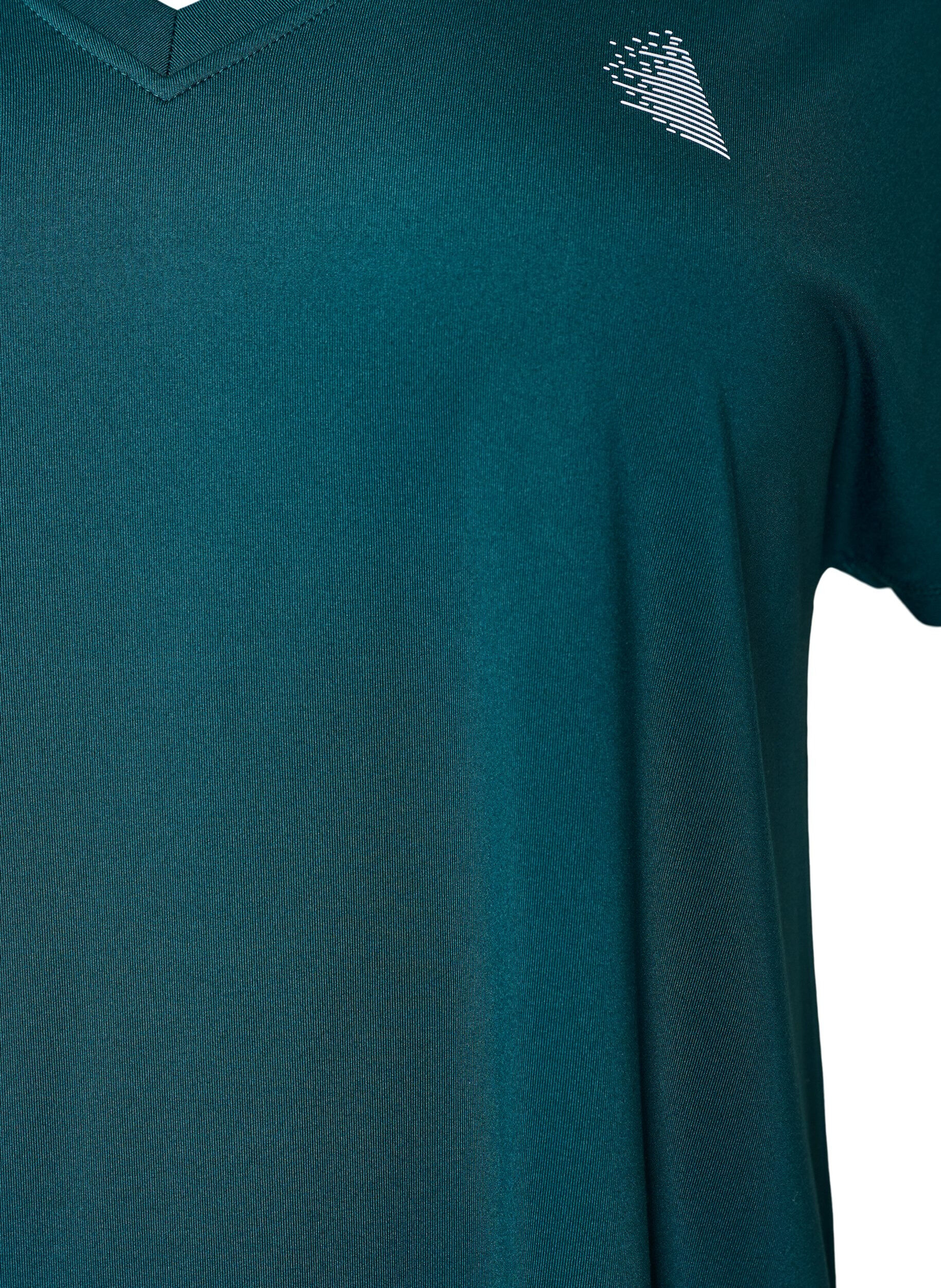 ZizziLockeres Trainings-T-Shirt mit V-Ausschnitt, Gr&uuml;n, Packshot image number 2