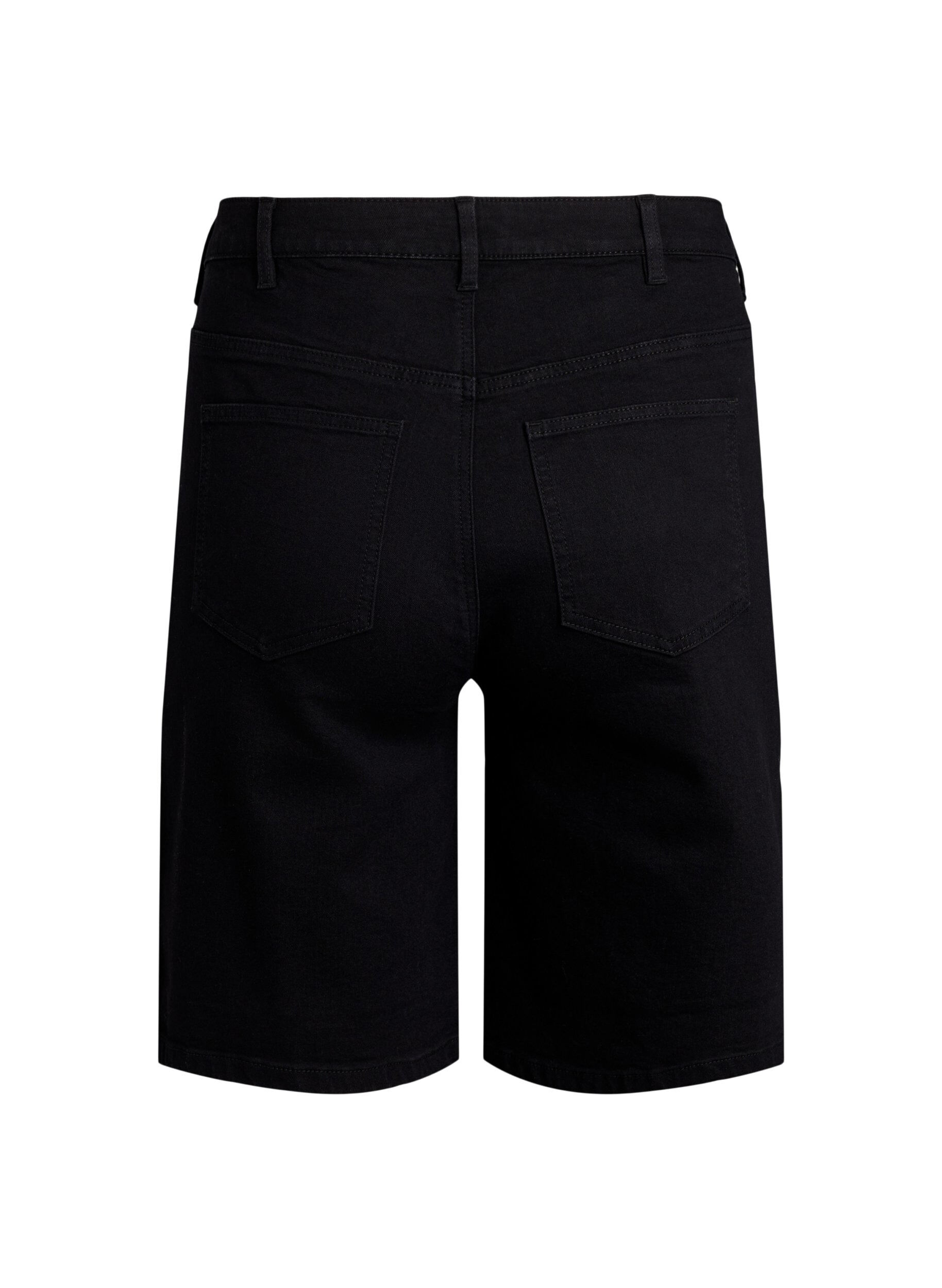 ZizziFLASH - Locker sitzende Jeansshorts mit hoher Taille, Schwarz, Packshot image number 1