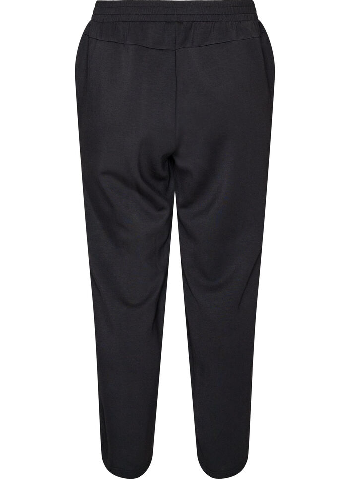 Lockere Hose aus Jersey mit hoher Taille und Taschen, Schwarz, Packshot image number 1