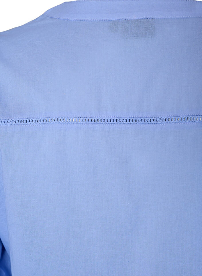 Tunika aus Baumwolle mit V-Ausschnitt und H&auml;kelspitze, Blau, Packshot image number 3