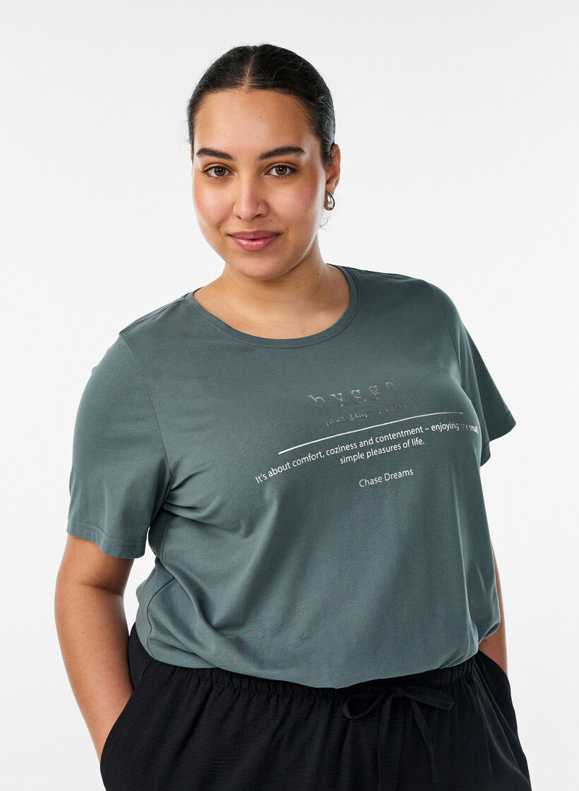 T-Shirt mit Print, Gr&uuml;n, Model image number 0