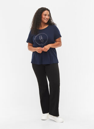 Kurzarm T-Shirt mit Print, Navy Blazer BG, Model image number 2