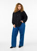 Lange Bluse aus Leinen und Viskose, Schwarz, Model image number 1