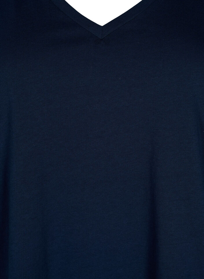 T-Shirt aus Baumwolle mit kurze Spitzenärmeln, Blau, Packshot image number 2