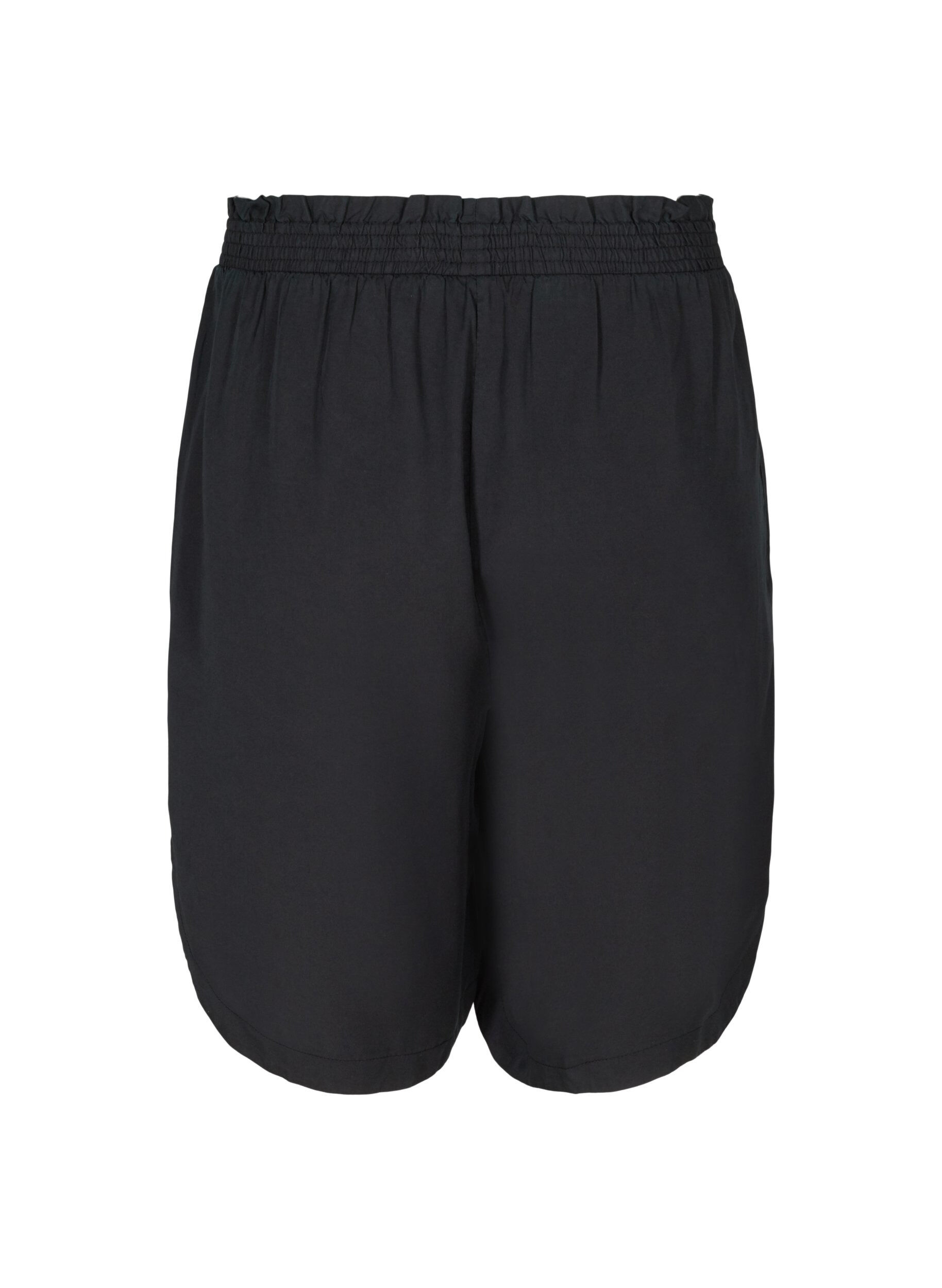 ZizziLockere Bermudashorts mit Smock, Black, Packshot image number 1
