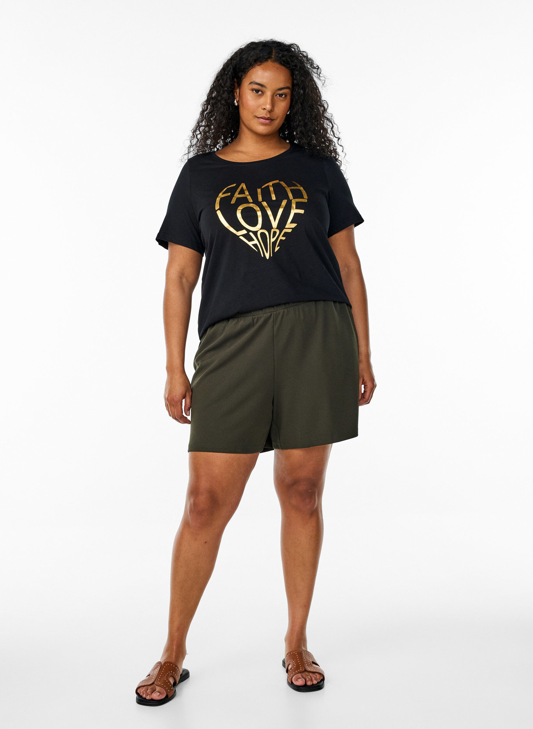 ZizziFLASH - T-Shirt mit Print, Schwarz, Model image number 1