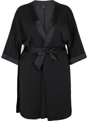Kimono mit Bindeband, Black, Packshot image number 0