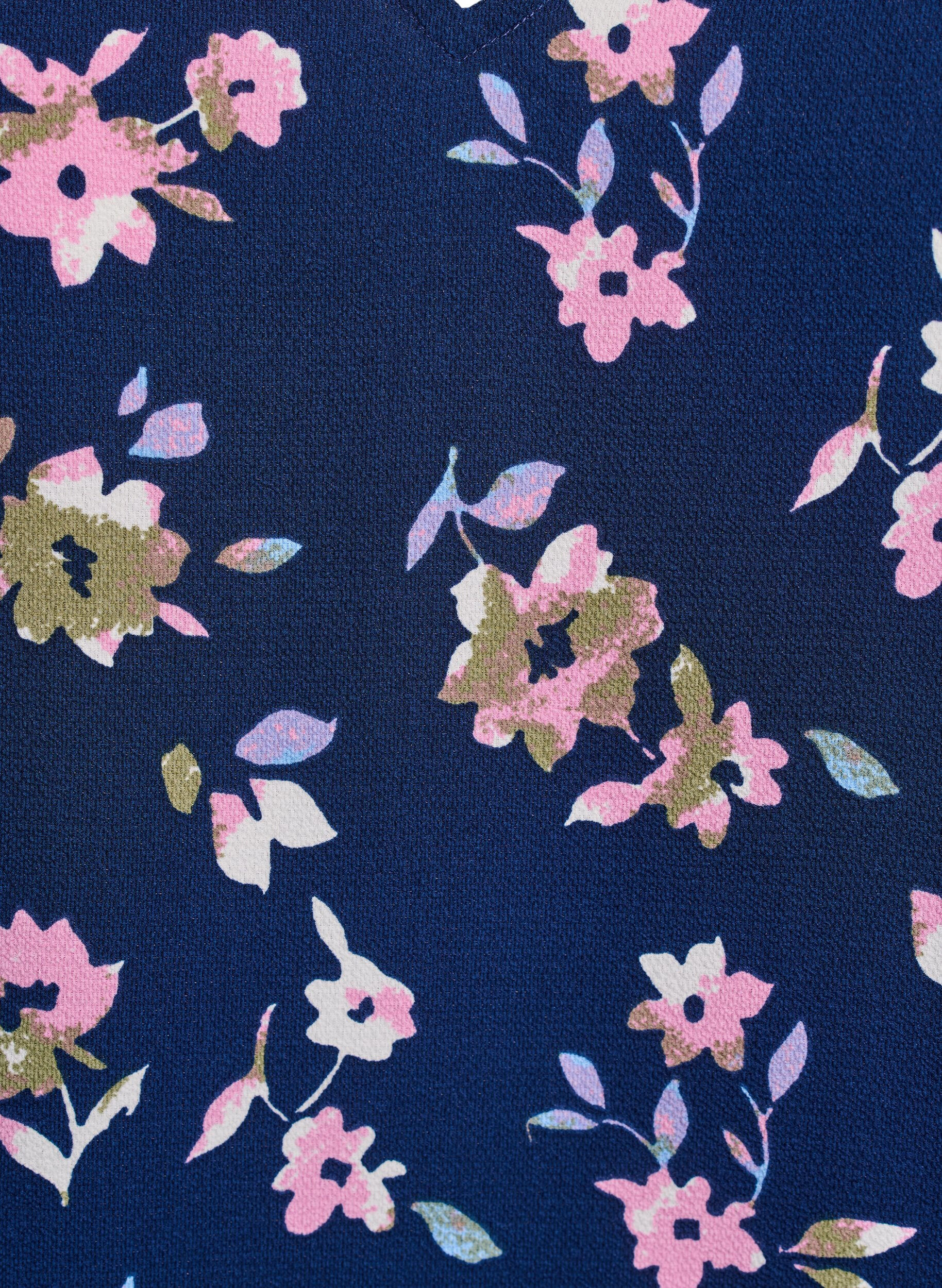 ZizziBedrucktes Oberteil mit V-Ausschnitt, Blau, Packshot image number 2