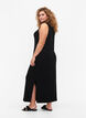 Ärmelloses geripptes Kleid aus Viskose, Schwarz, Model image number 1