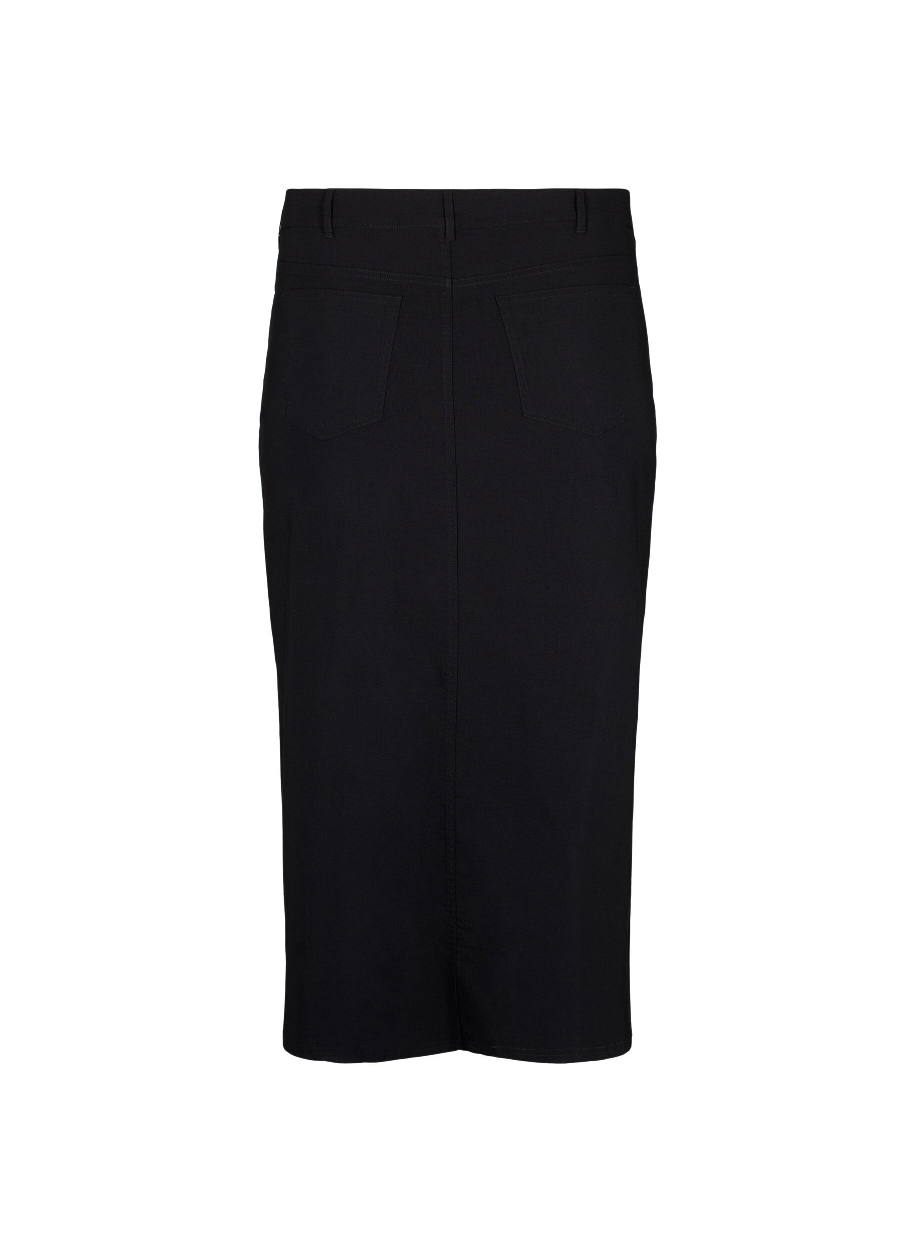 ZizziLanger Rock mit Schlitz vorne, Schwarz, Packshot image number 1