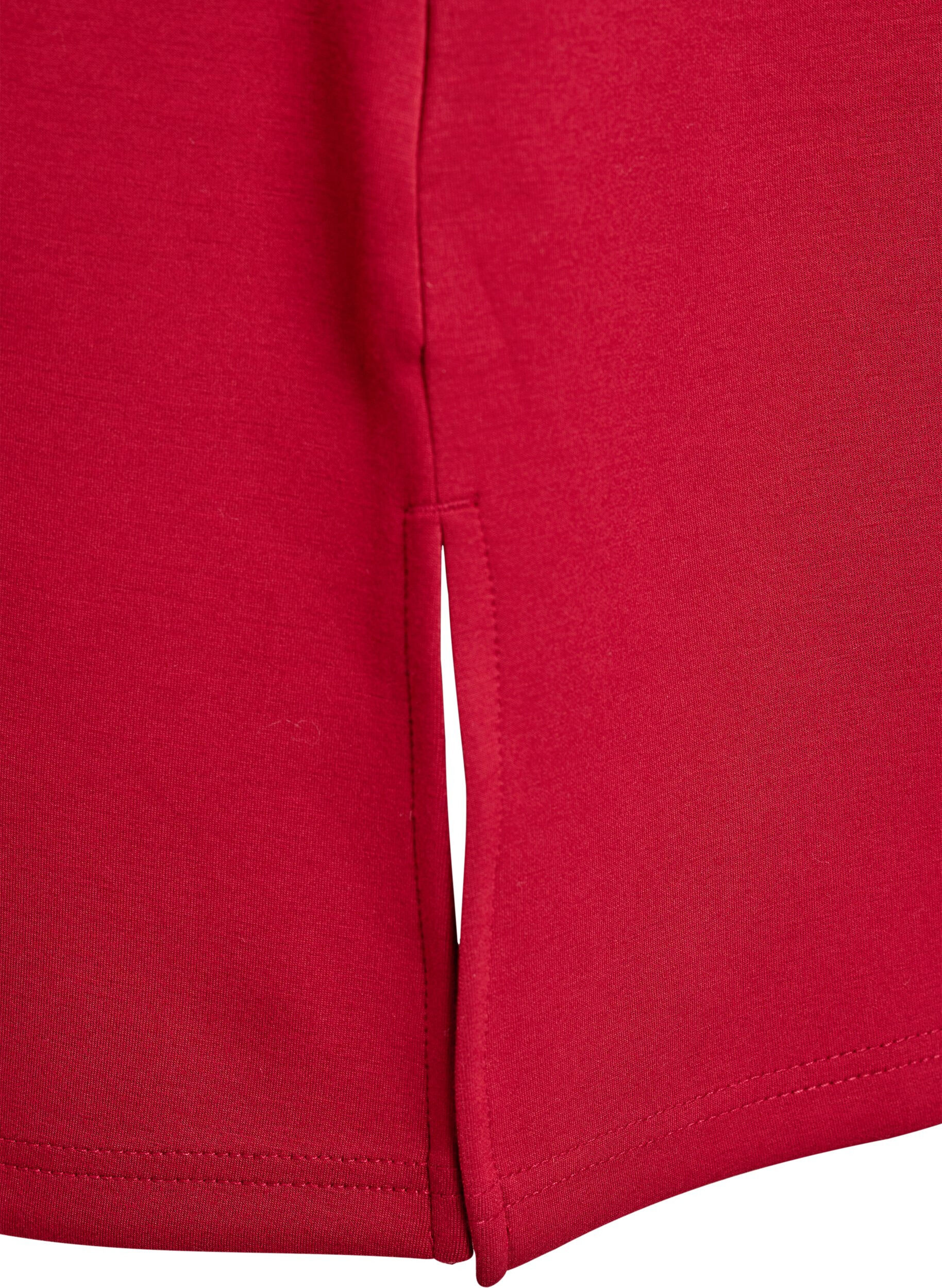 ZizziT-Shirt-Kleid aus Jersey mit Seitenschlitzen, Rot, Packshot image number 3