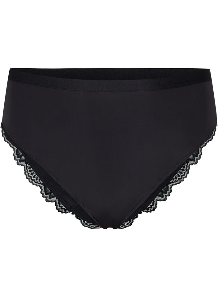 Panty mit Spitze, Black, Packshot image number 0