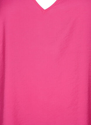 Viskose Bluse mit kurzen Ärmeln und V-Ausschnitt, Beetroot Purple, Packshot image number 2