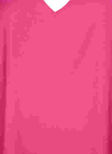 Viskose Bluse mit kurzen Ärmeln und V-Ausschnitt, Beetroot Purple, Packshot image number 2