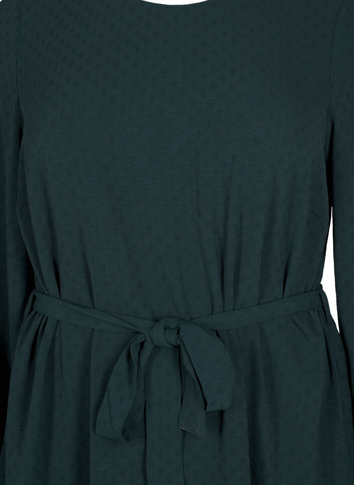 Kurzes Kleid mit Struktur und Bindegürtel, Scarab, Packshot image number 2