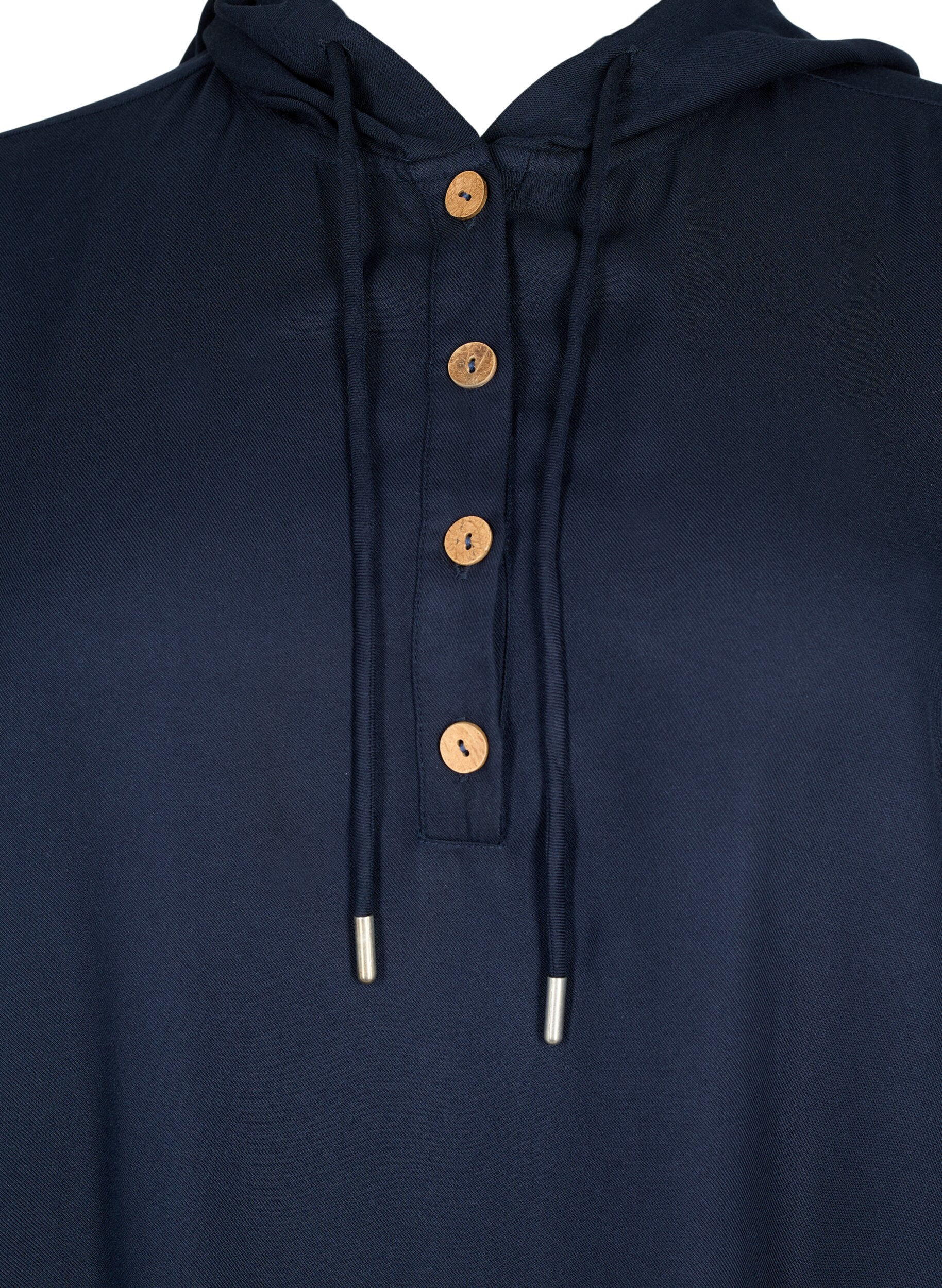 ZizziViskose-Tunika mit Kapuze, Navy Blazer, Packshot image number 2