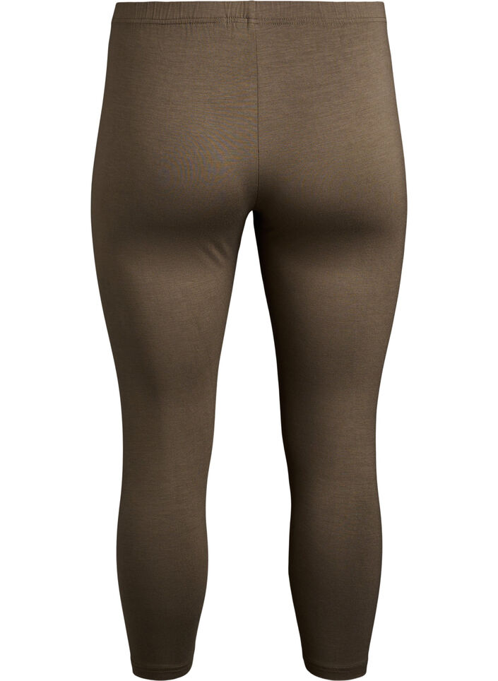 Basic 3/4 Leggings aus Viskose, Gr&uuml;n, Packshot image number 1