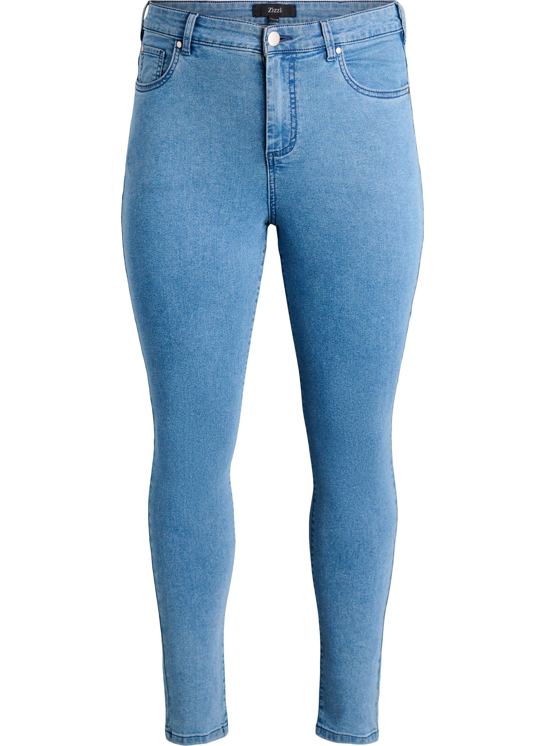 ZizziAmy Super Slim Fit Jeans mit hoher Taille, Blau, Packshot image number 0