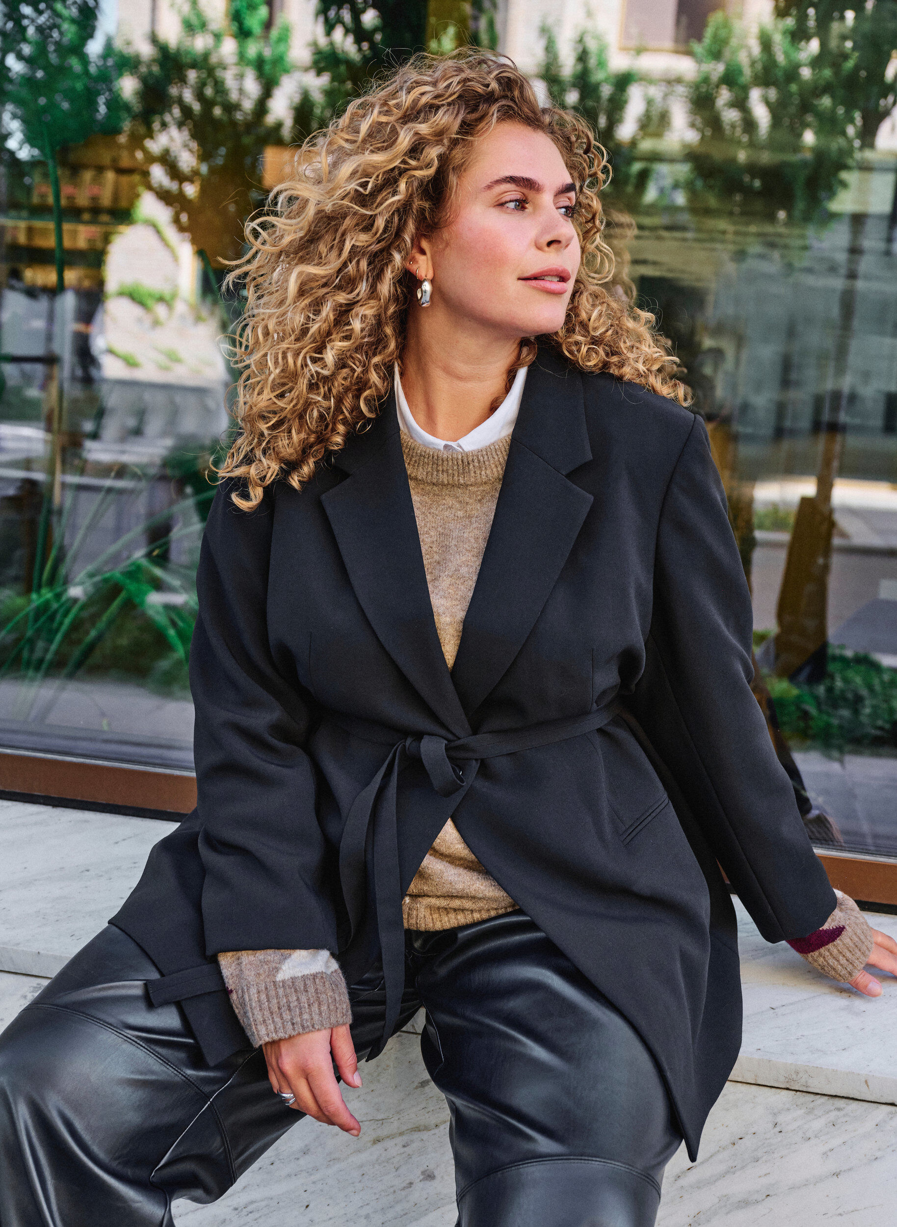 Blazer mit abnehmbarem Bindeg&uuml;rtel