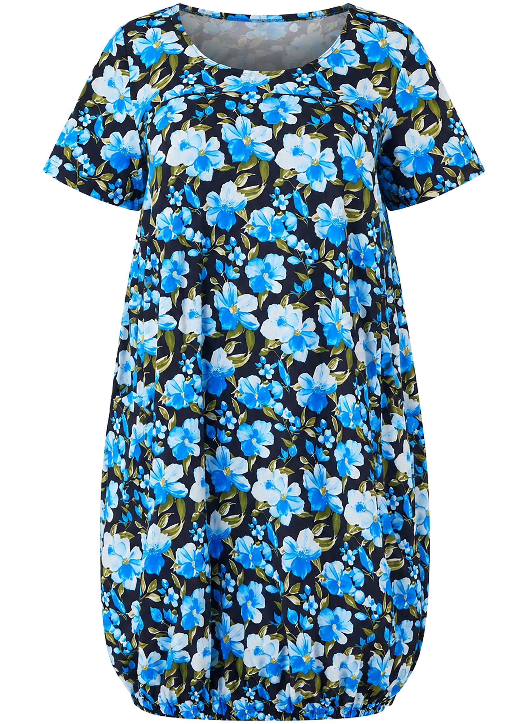 Kurzarm Baumwollkleid mit Print