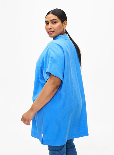 Langes Hemd aus Viskose mit kurzen Ärmeln, Marina, Model image number 1