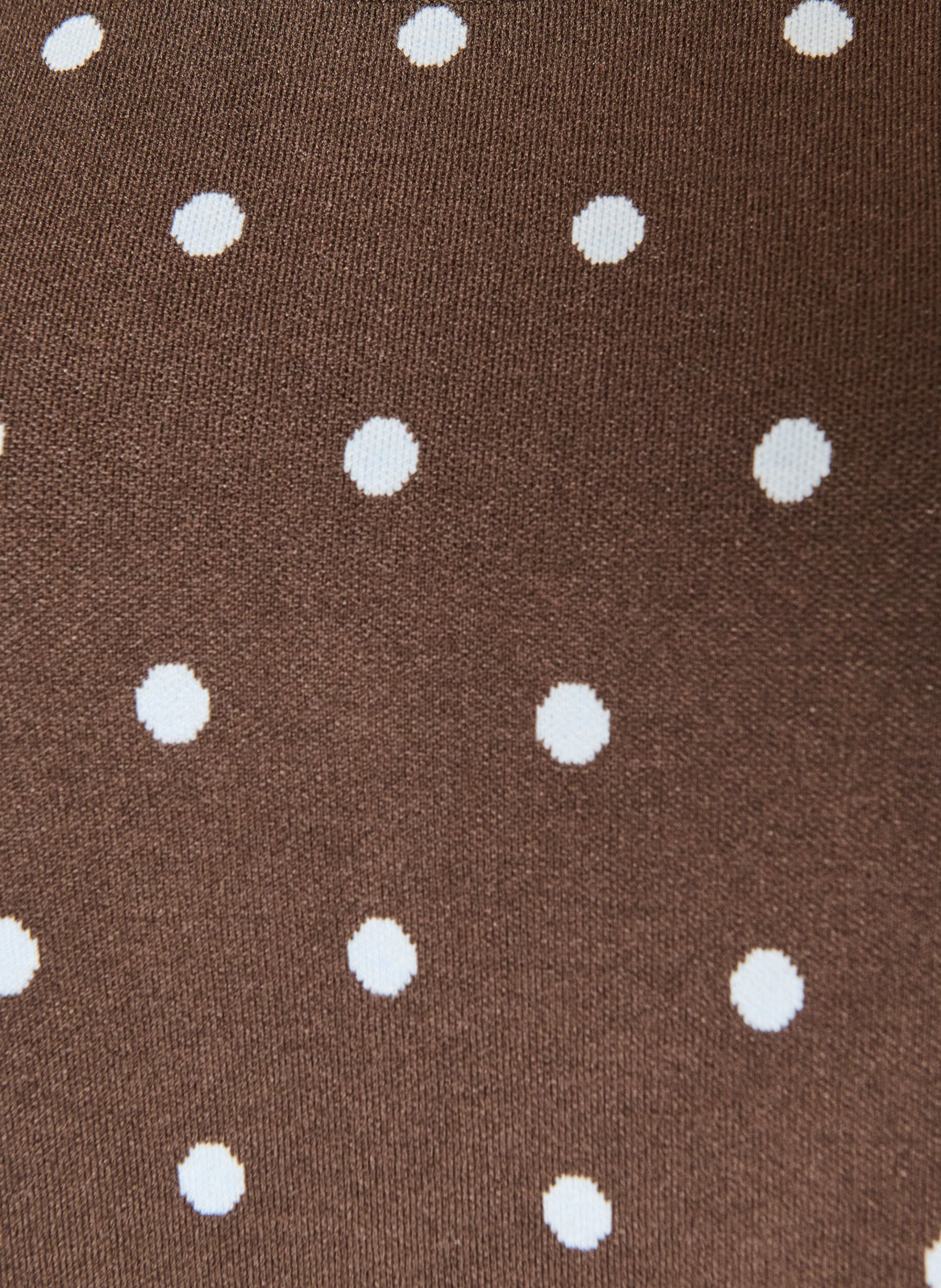 ZizziKurz&auml;rmelige Strickbluse mit Polka Dots, Braun, Packshot image number 2