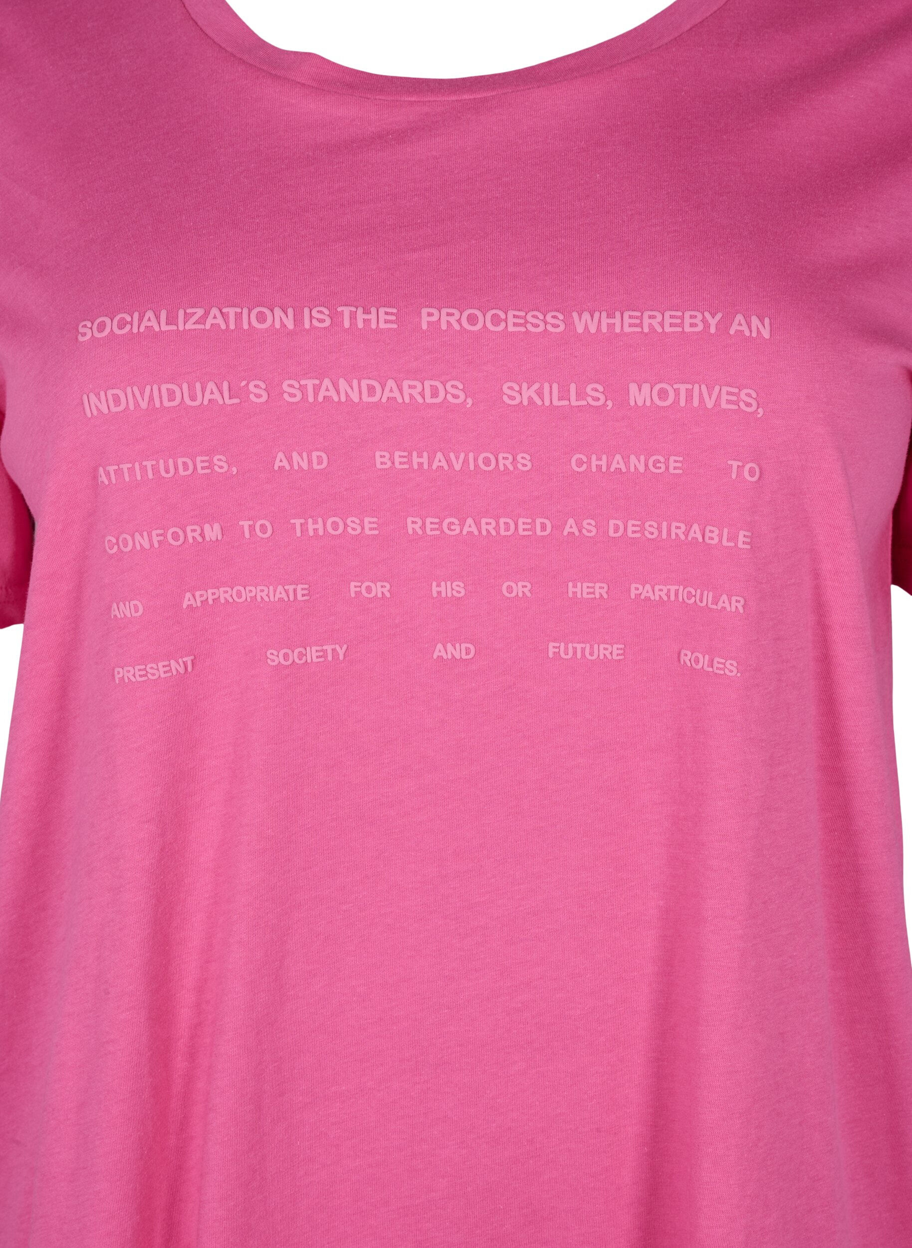 ZizziT-Shirt mit Text-Motiv, Shocking Pink W.Pink, Packshot image number 2