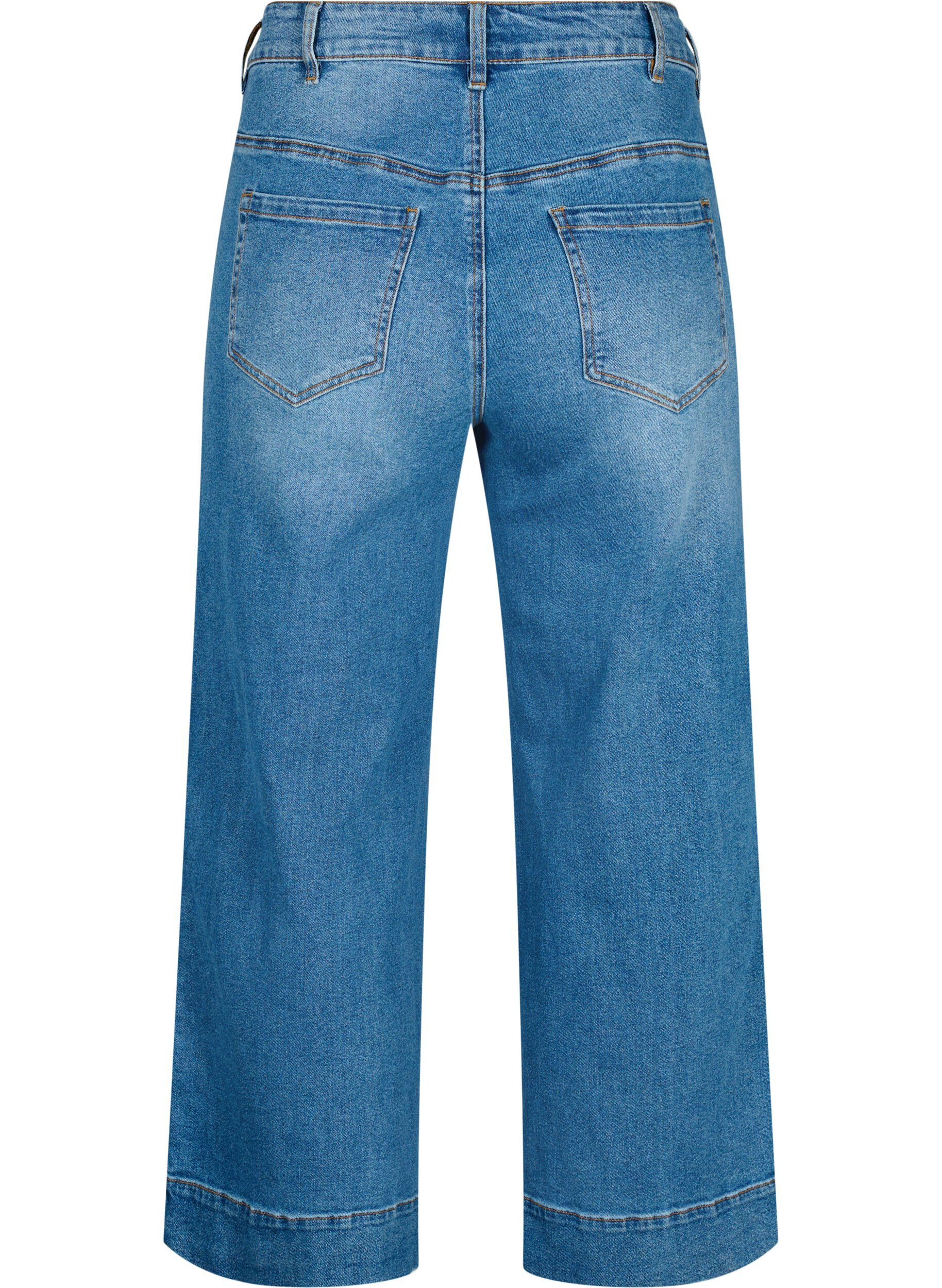 ZizziCropped Jeans mit breitem Bein, Blau, Packshot image number 1