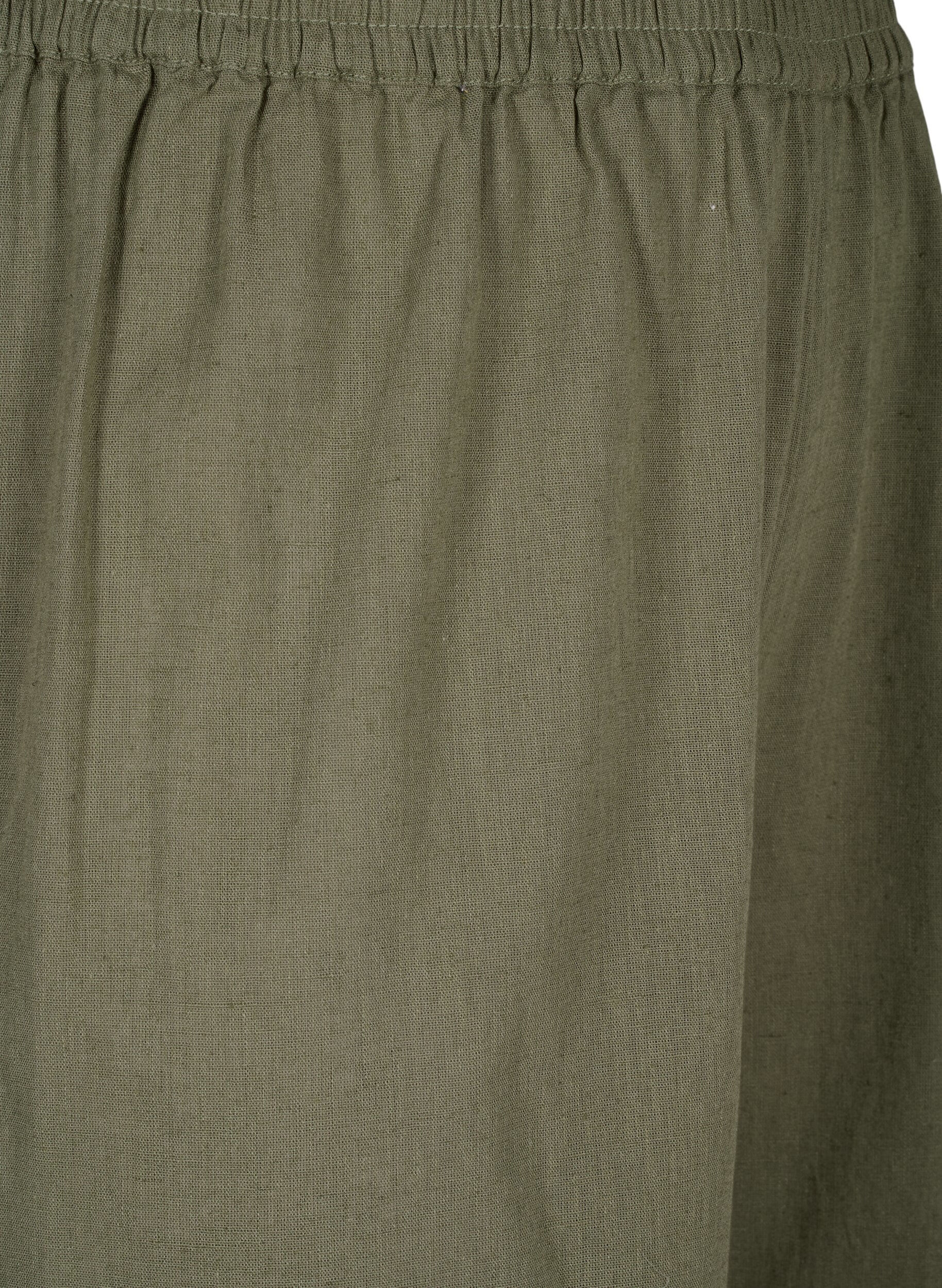 Zizzi7/8-Hose aus Baumwollmischung mit Leinen, Deep Lichen Green, Packshot image number 2