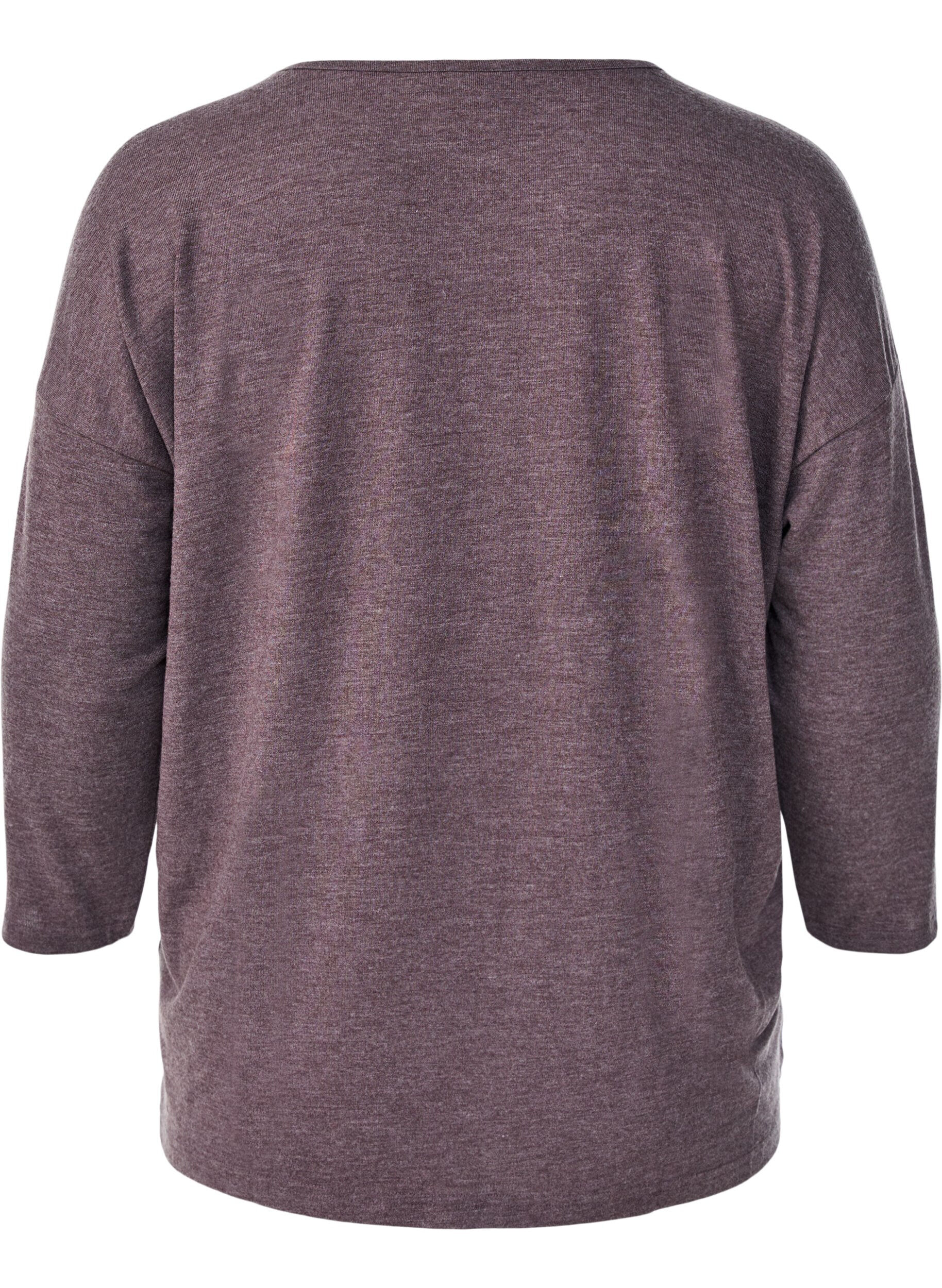 ZizziBluse aus Jersey mit 3/4-&Auml;rmeln, Braun, Packshot image number 1