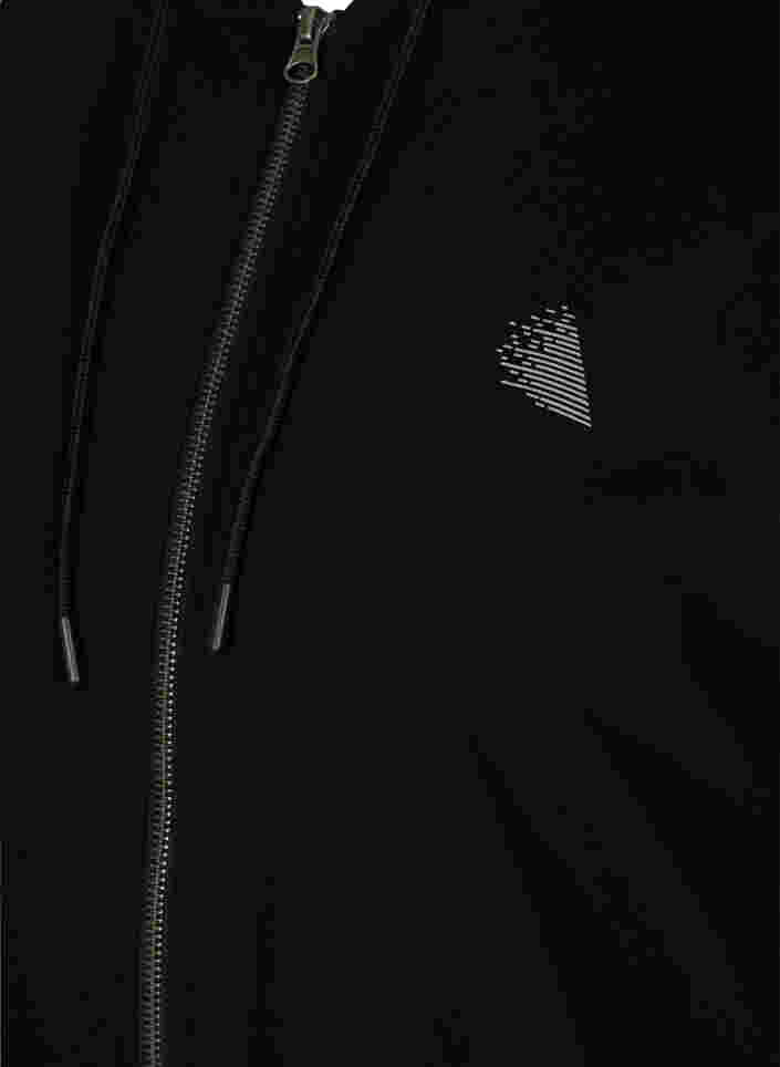 Langarm Sweatshirt mit Kapuze und Print, Black WOD, Packshot image number 2
