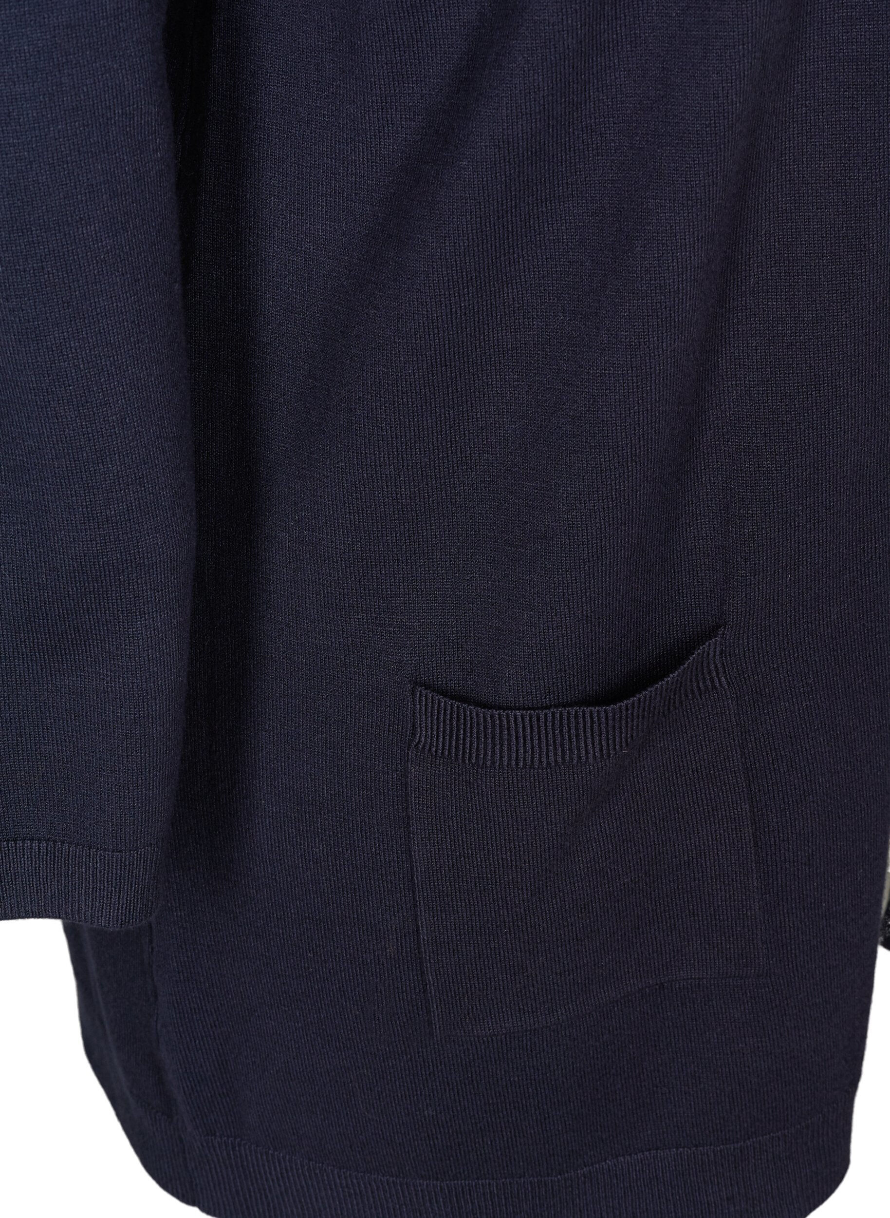 ZizziLange Strickjacke aus einer Viskosemischung, Blau, Packshot image number 3