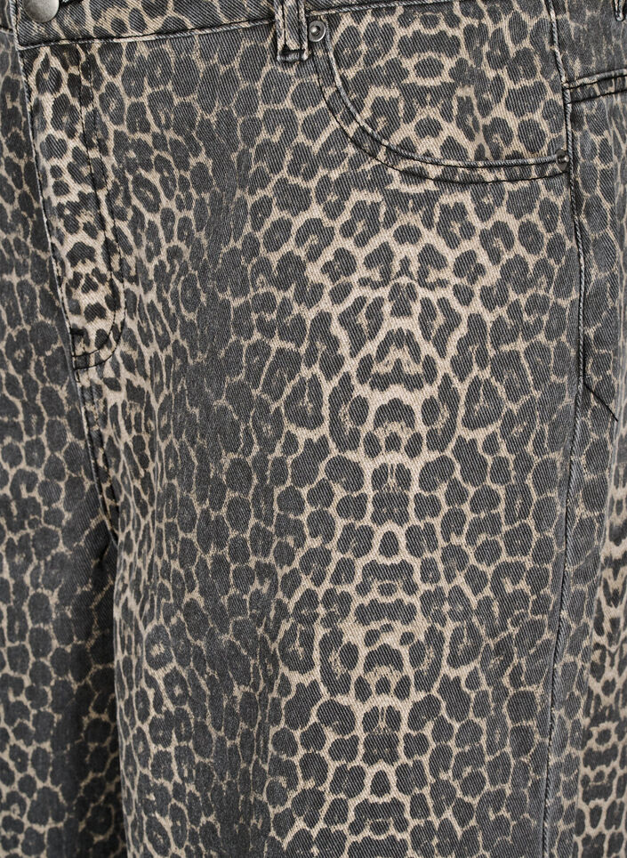 Bermuda Shorts aus Denim mit Leopardenmuster, Braun, Packshot image number 2