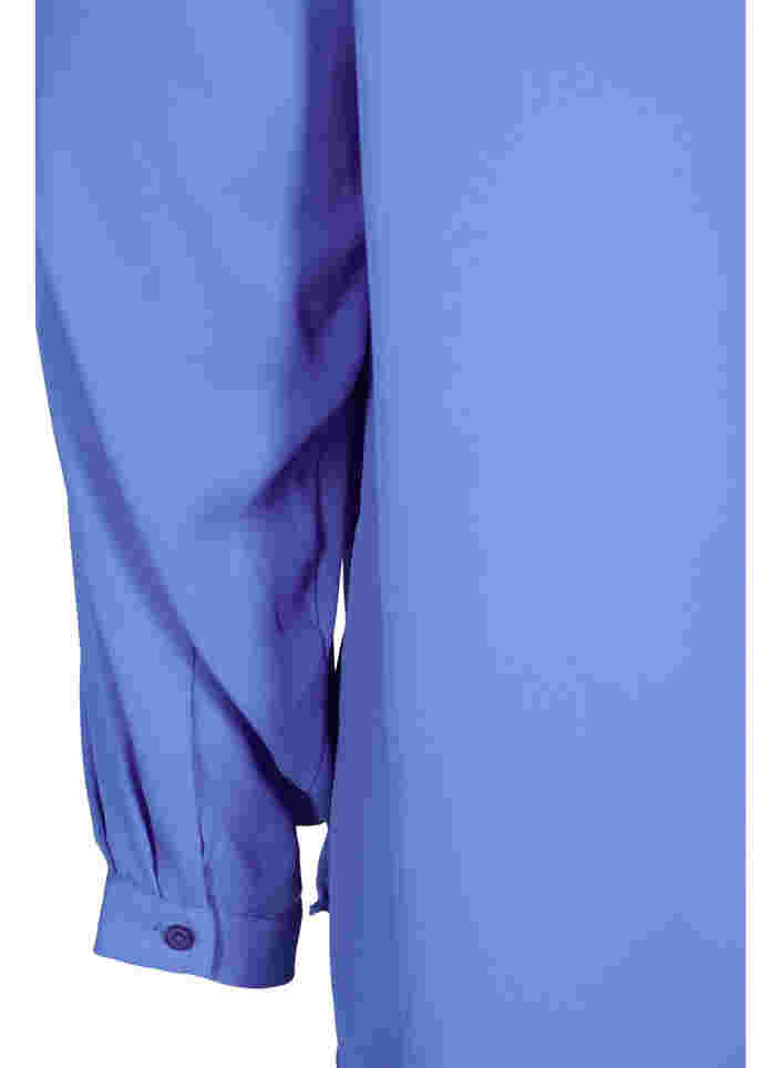 Unifarbenes Hemd mit V-Ausschnitt, Ultramarine, Packshot image number 3