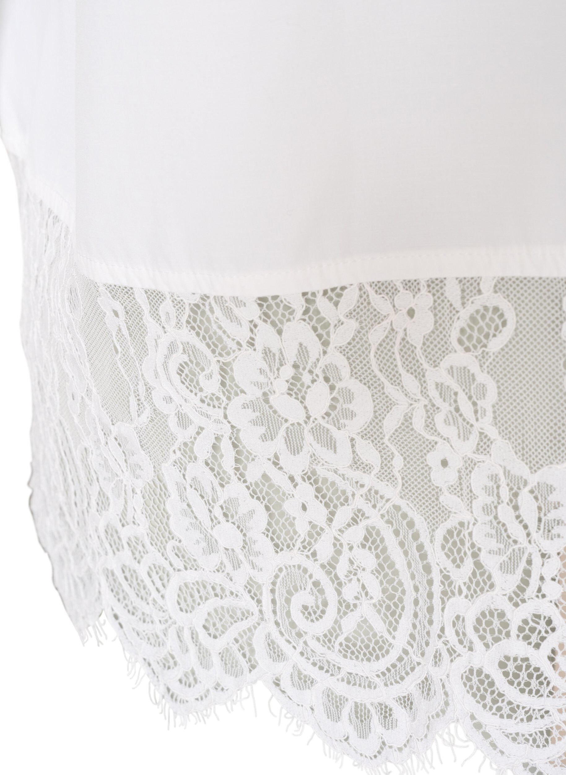 ZizziLockere Bluse mit breiter Spitze, Wei&szlig;, Packshot image number 4