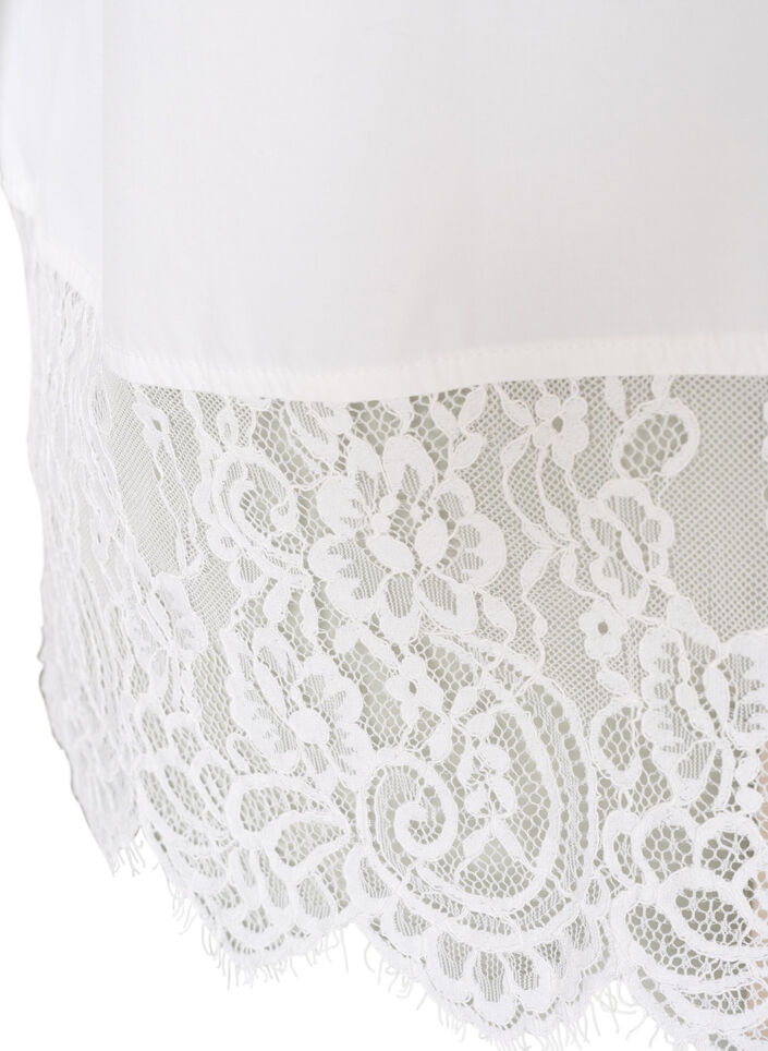 Lockere Bluse mit breiter Spitze, Wei&szlig;, Packshot image number 4