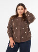 Strickjacke mit Punktmuster, Braun, Model image number 0