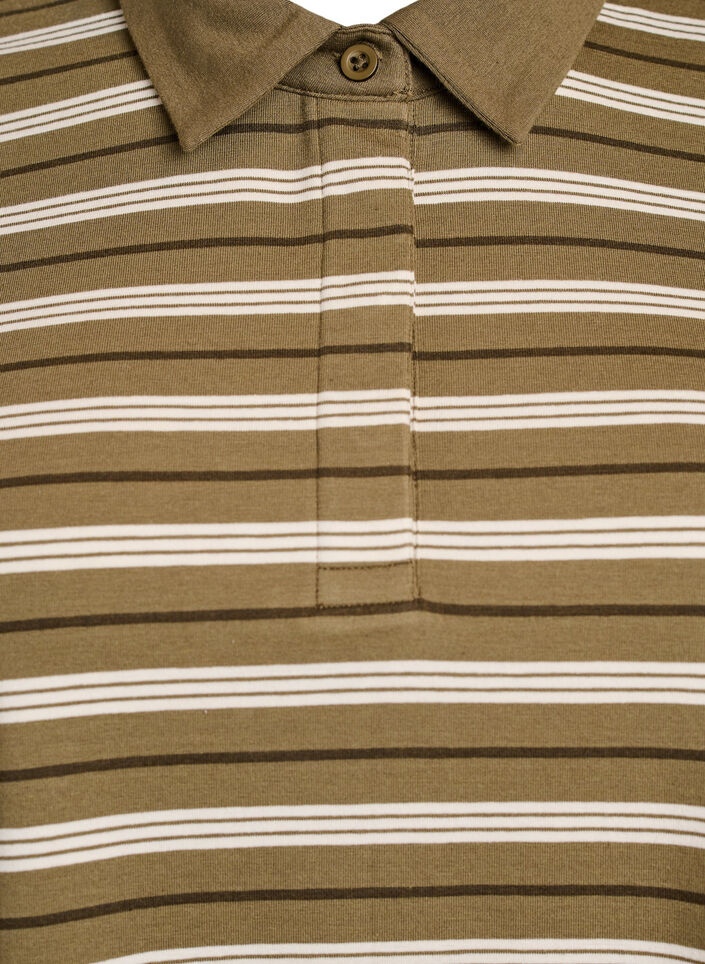 Poloshirt mit Streifen und kurzen Ärmeln, Grün, Packshot image number 2