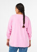Strickbluse mit Rundhalsausschnitt und Strickmuster, Pink, Model image number 2